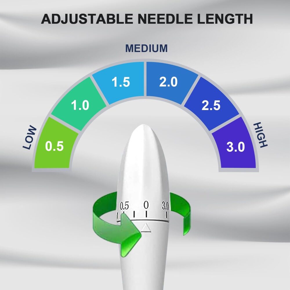 Adjustable Stamped Derma Pen with Sterile Cartridges B2B Supplier 140 Needles Micro Needling Roller - Image 2