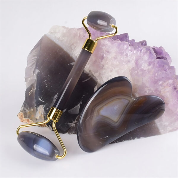 Grey Agate Face Roller and Gua Sha