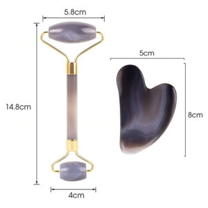 Grey Agate Face Roller and Gua Sha