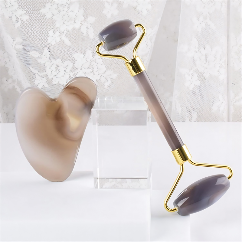 Grey Agate Face Roller and Gua Sha