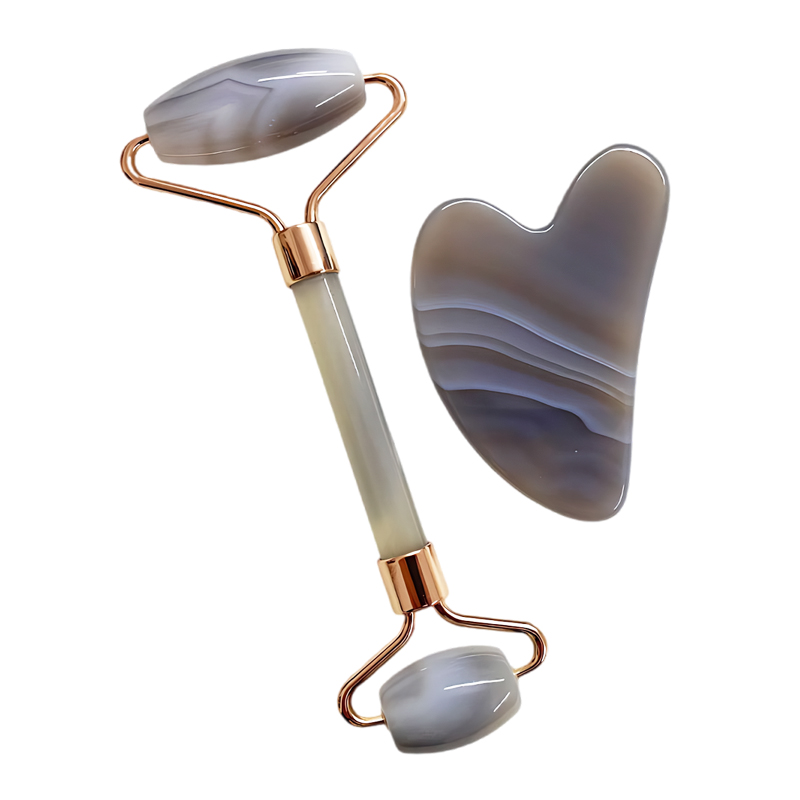 Grey Agate Face Roller and Gua Sha