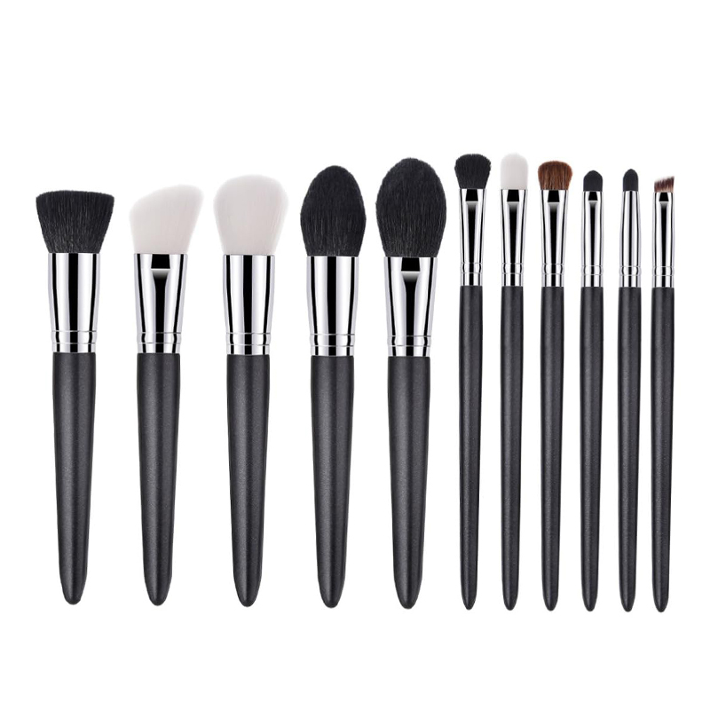 Natural Hair Makeup Brushes Customizable Cosmetic Brushes for Foundation/Contour/Eyes 11-Piece Pro Kit - Image 2
