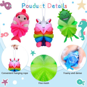 Kids’ Cartoon Shower Poufs