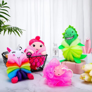 Kids’ Cartoon Shower Poufs